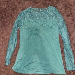 Elegant Teal Lace Women's Top